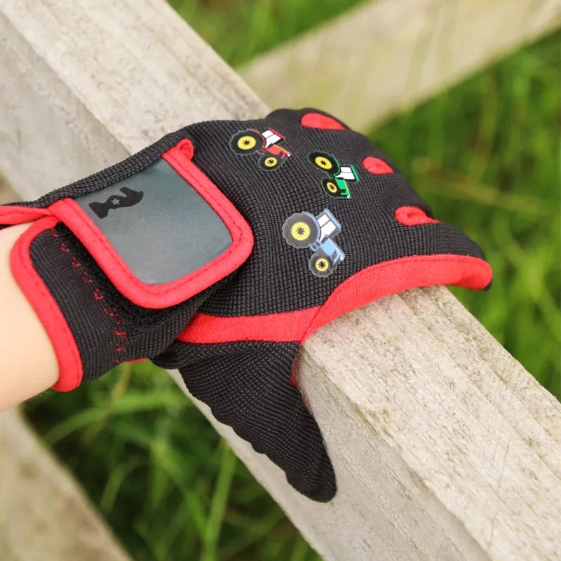 Tractor Collection Gloves By Little Knight - Grey/Red -1